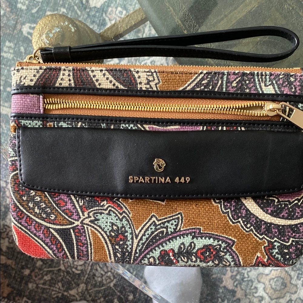 Spartina 449 Red and Purple Paisley Clutch